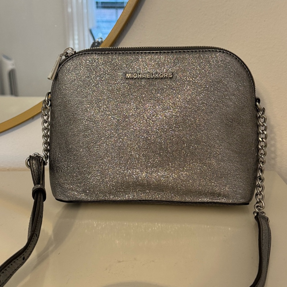 Michael Kors Metallic Silver Crossbody Bag